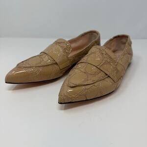 AGL Moccasins Women's 10.5 (40.5) Beige Softy Moc Calfskin Leather Flats NWOT